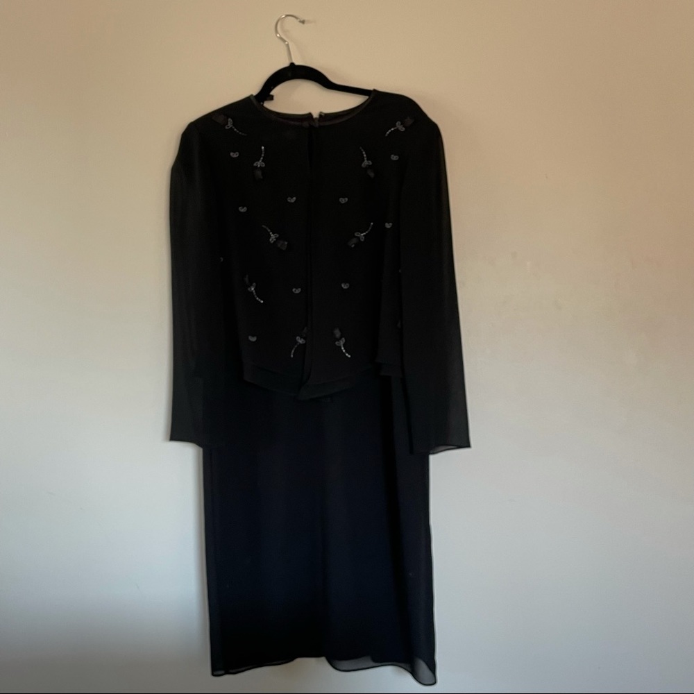 Black Puff Sleeve Formal Dress